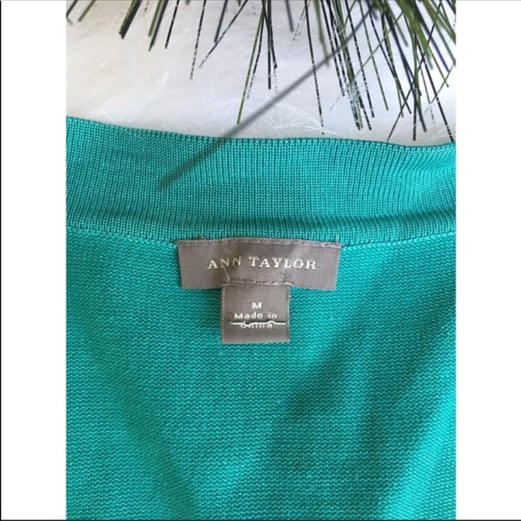SALE! Ann Taylor teal faux wrap blouse - Picture 3 of 5